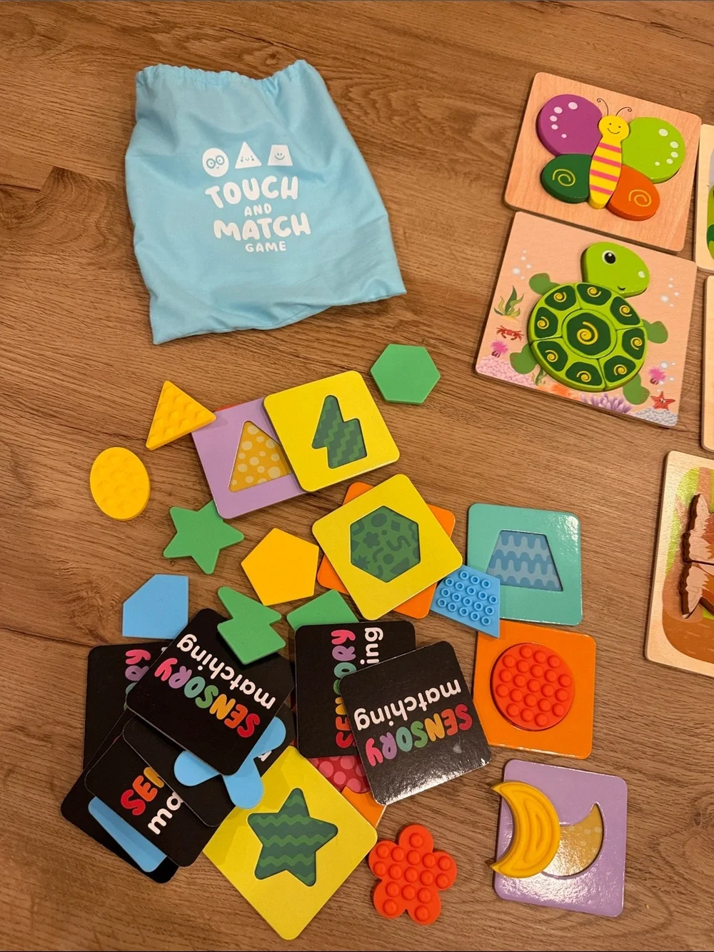 Kids Wooden Sensory Learning Toy Set - Multicolor